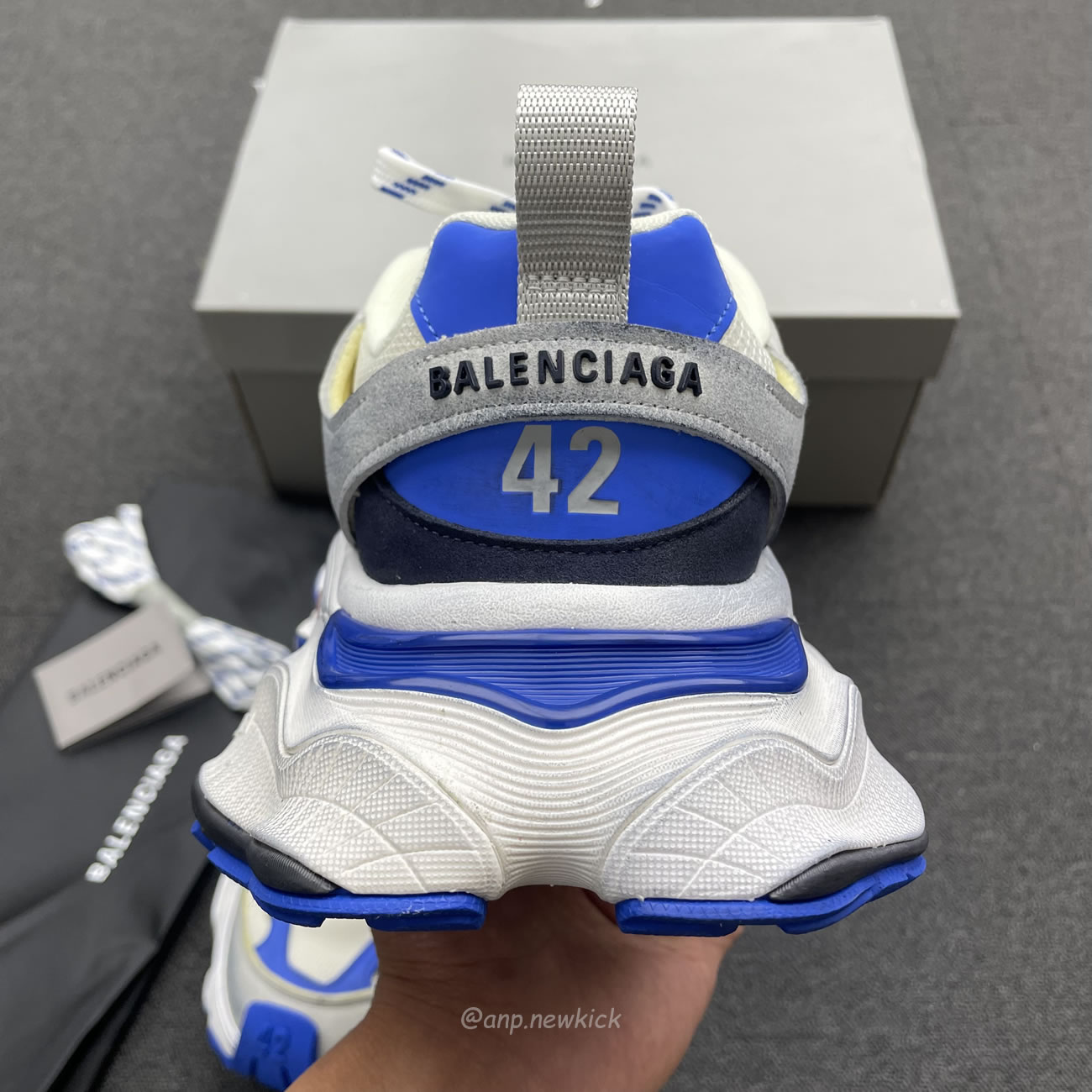 Balenciaga Cargo Sneaker White Grey Blue 784341 W2mv6 0328 (9) - www.newkick.vip